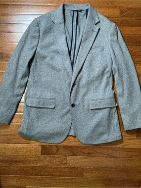Bonobos Jetsetter Knit Blazer 42R Slim Fit Medium Grey Stretch Sport Coat